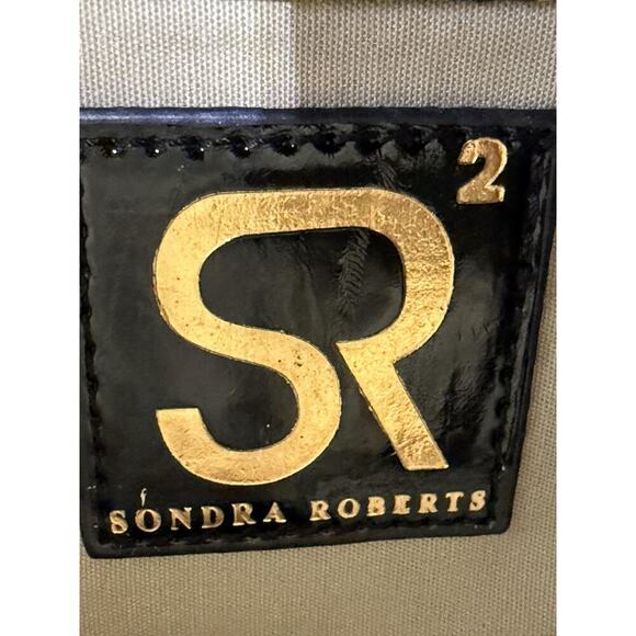 Sondra Roberts Tote Bag Womens Medium Woven Cane Faux Snakeskin Handles Purse - Picture 2 of 8